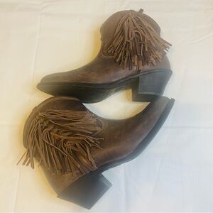 Ariat Brown Fringe Ankle Booties